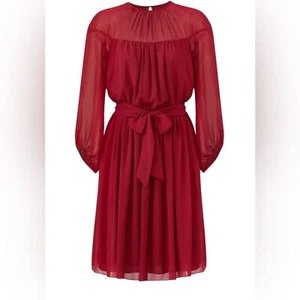 Slate & Willow RTR Chiffon Rose Illusion Midi Dress Sz 6 - Picture 1 of 7