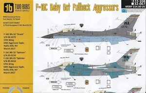 TB72104 Two Bobs Decals 1:72 F-16C Falcon 'Baby Got Fullback' Aggressors - Picture 1 of 5