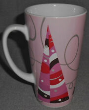 2004 Starbucks STYLIZED PINK/RED CHRISTMAS TREE DESIGN Handled Mug