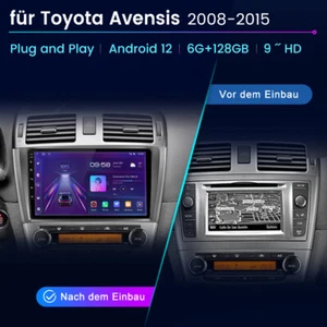 Radio Coche Para Toyota Avensis T27 2008-2015 Carplay Android 13 9" GPS NAVI 128GB - Imagen 1 de 11