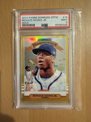 2019 Donruss Optic Ronald Acuna Jr Diamond Kings Gold 6/10 PSA 9 - Image 1 of 3