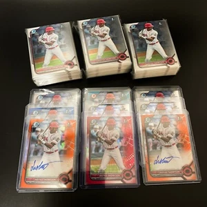 HUGE Justice Thompson 2022 Bowman 1st Lot Auto Orange Red Blue /5 /25 /150 LOOK! - Picture 1 of 7