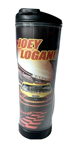 JOEY LOGANO NASCAR Travel Mug Rare Tumbler Used Cover