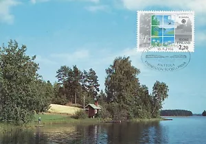 Finnland 1986 Maxikarte Nummer 6 - eine Seeszene aus dem Saimaa See - Bild 1 von 2