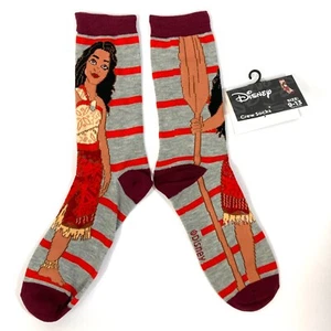 nuove CALZINI MOANA disney principessa cartone animato grigio rosso GRANDE LOGO donna donna crew OSFM - Foto 1 di 5