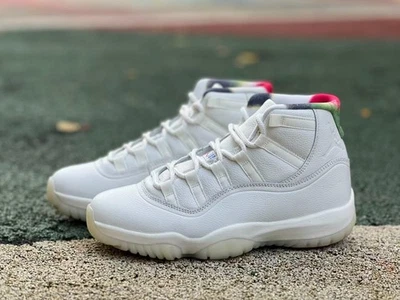 Nike Air Jordan Retro 11 High Men's White Basketball Shoes - Free Shipping - Image 1 of 4