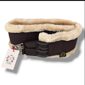 T Teke 50" Daily English Girth For Horse- Fleece Stainless Steel Buckles- Brown - Picture 1 of 7