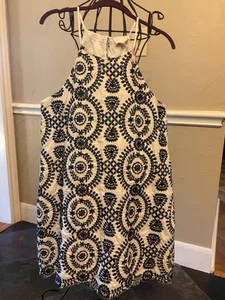 Entro Maxi Dress PrintBoho Spaghetti Strap Summer Sundress Blue White Sz L New. - Picture 1 of 7