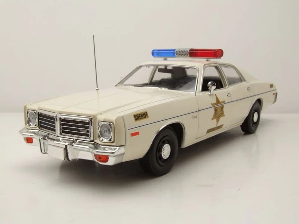 Dodge Coronet Hazzard County Sheriff 1975 Beige Modellino 1:18 Greenlight - Immagine 1 di 4
