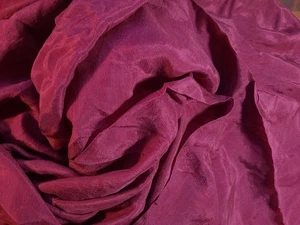 6 1/2 Yards Burgundy Natural Silk Habutai Lining Mulberry Silk Prewashed Fabric - Picture 1 of 7