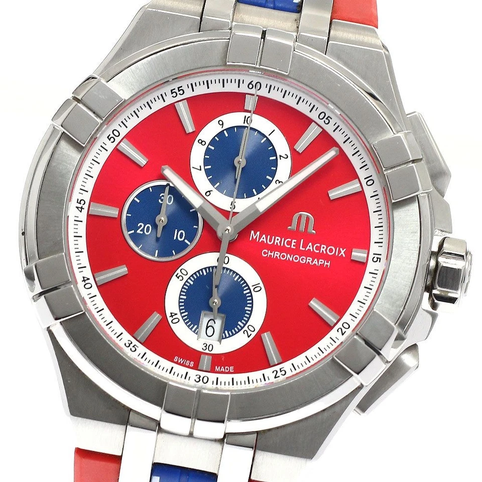 Reloj de goma Maurice Lacroix Icon cronógrafo vikingos edición especial para hombre SS Foto 1 de 4