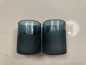 ⚡️ Set of 2 Pottery Barn Montauk Frosted Glass Candleholder 4" x 3" NEW ❤️ - Picture 1 of 2