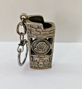 Pewter Lighter Holder Keychain Lighter Jerusalem Jewish Decor Hebrew 2.5"x 1" - Picture 1 of 11
