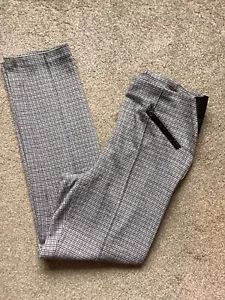 KLASS BLACK WHITE TAN FINE HOUNDSTOOTH SLIM STRETCH SMART TROUSERS SIZE 10 VGC - Picture 1 of 6