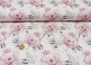 Stoffpaket Design Rosen 3 m plus Bündchen hellrosa 1 m - Bild 1 von 1