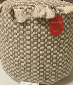 🔰 OPALHOUSE Gemma Pouf (Tassels Natural) 16” 🆕 As Shown - Picture 1 of 5