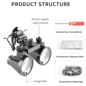 Dental 3.5X-420 Binocular Loupe Compound Optical Metal Clip-on Magnifier DY-102 - Picture 1 of 14