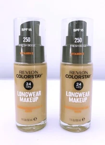 2 X Revlon ColorStay Longwear Makeup Combination/Oily Skin 250 FRESH BEIGE - Picture 1 of 3