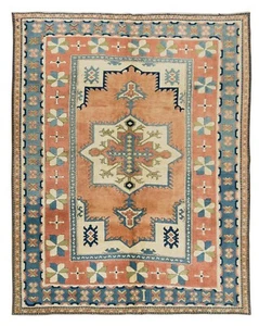 7.6x9 Ft Unique Turkish Hand Knotted Rug, Traditional Vintage Carpet - Picture 1 of 5