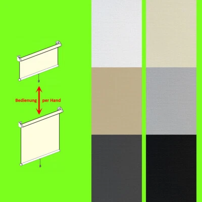 Schnapprollos Springrollo Mittelzug Blickschutz anschrauben ohne bohren klemmen - Bild 1 von 4