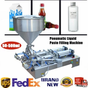 Liquid Paste Filling Machine w/ Hopper CE Pneumatic Bottle Pack Piston Filler US - Picture 1 of 11