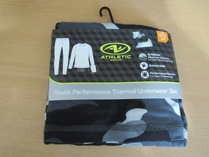 New Athletic Works Youth Performance Thermal Underwear Set Size S 6 7 Black Camo - Picture 1 of 7