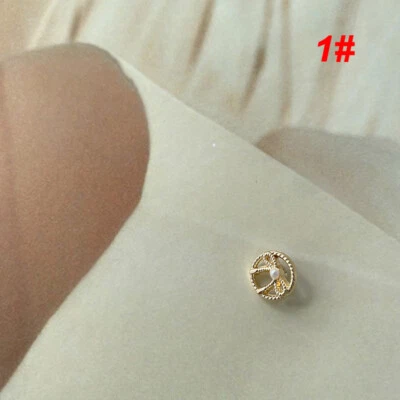 50Pcs 11mm Pearl Hollow Bow Buttons Round Buttons Clothing DIY Decorative Button - Image 1 of 4