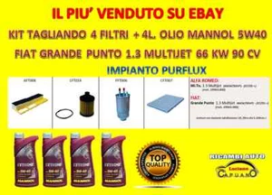 KIT TAGLIANDO FIAT GRANDE PUNTO 1.3 MULTIJET 90CV 66KW DAL 07/05 + OLIO MANNOL - Foto 1 di 5