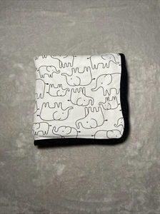 Carter's Just One You Baby Blanket Black & White Elephant Jersey Knit Receiving - Picture 1 of 4