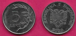 ALBANIA 5 LEKE 2020 SIN DENOMINACIÓN A LA IZQUIERDA DE UNA PLANTA, ARMAS DE ALBANIA CON - Imagen 1 de 1