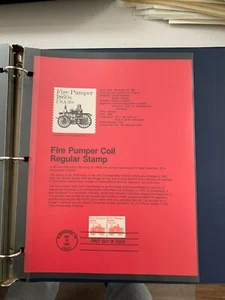 USPS Souvenir Page Scott 1908, 1981 fire pumper coil stamps - Picture 1 of 1