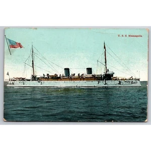 AK Antik USS Minneapolis Marine Schiff 0550 - Bild 1 von 2