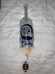 DALLAS COWBOYS NFL BOTTIGLIA DI VETRO CARILLON A VENTO fatto artigianalmente bel regalo - Foto 1 di 4