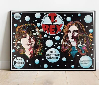 Póster de la gira T.Rex Marc Bolan 1972 Munich Alemania - en vivo hasta 36" Foto 1 de 2