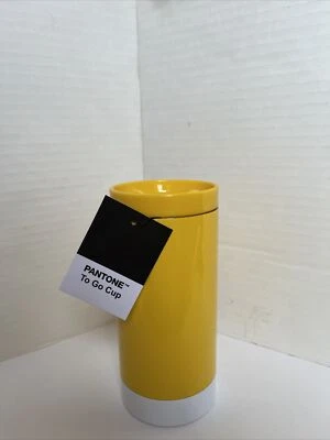 NEW Pantone To Go Cup YELLOW 012 14.5 oz 430ml Travel Stainless Copenhagen Desi - Image 1 of 4