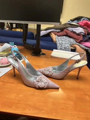 Antonio Melani Розовые и Серебряные Корты Слинги Спинки Вся Кожа Y2K Винтажные Девчачьи - Изображение 1 из 4