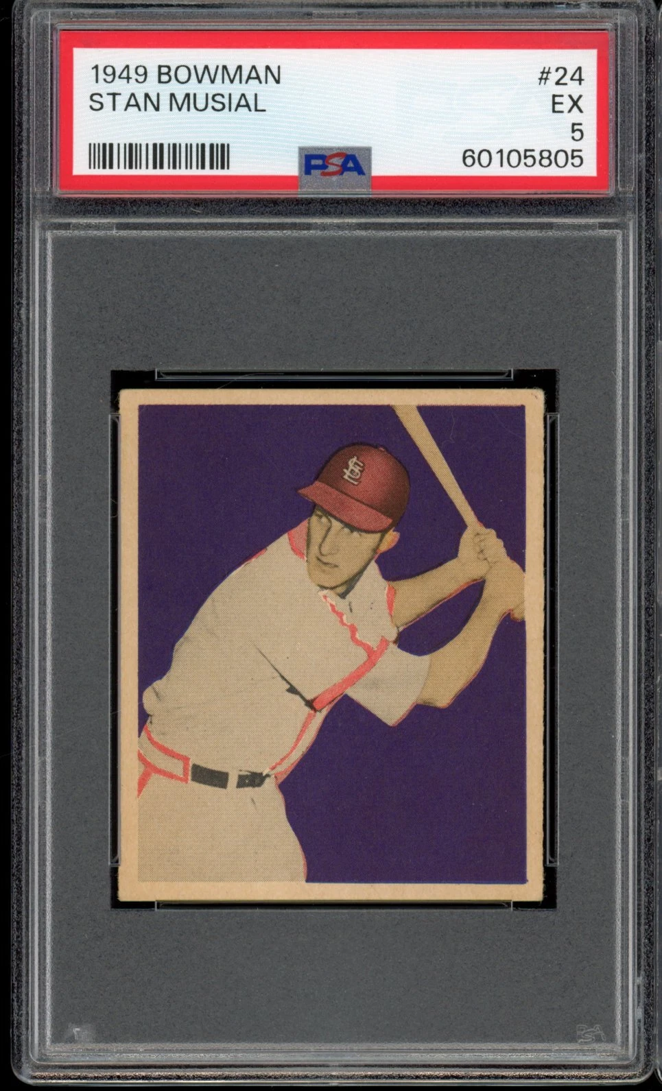 1949 Bowman Baseball Stan Musial #24 PSA 5 EX Cardinals 2nd yr HOF