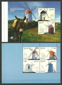 PORTUGAL AZORES 2007 BOOKLET PANES WINDMILLS ARCHETECTURE DONKEYS SET MNH - Picture 1 of 1