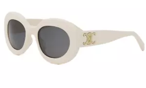 Brand New CELINE Sunglasses CL 40312U TRIOMPHE 25A Ivory White/Dark Gray - Picture 1 of 2
