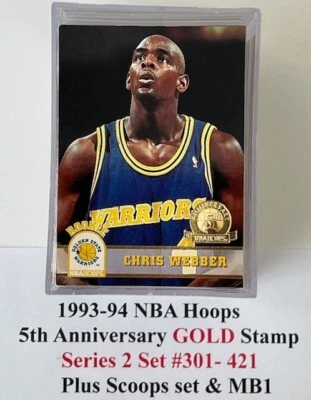 93-94 Hoops 5th Anniversary GOLD Stamp Series 2 Set & Scoops set - Image 1 of 4