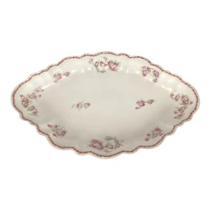 Coronet Limoges Oval Serving Platter Pink Floral 16” x 10.75” *READ* - Picture 1 of 7