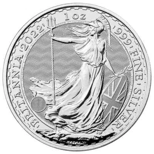 UK Britannia 1 oz 999 Silber 2022 1 oz 999 Silber Differenzbesteuert - Afbeelding 1 van 2