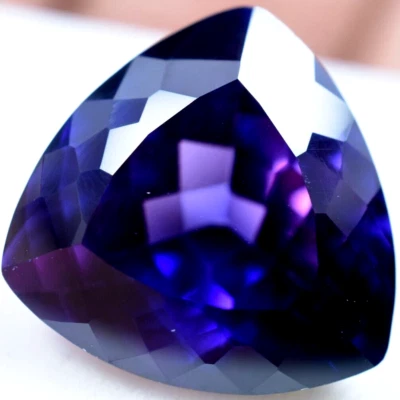 FLAWLESS Natural Purple-Blue Tanzanite 21.90 CT Cushion Certified Loose Gemstone - Image 1 of 4