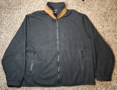 Woolrich Vintage Full Zip Green Collared Wool Jacket Size XL Aztec Suede Collar - Image 1 of 4