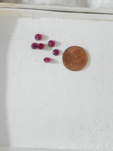 Rubin 6 von 5 mm rund trüb rot lila 4,99 Karat - Bild 1 von 1