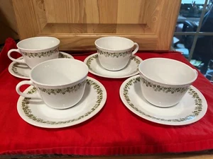 4 Vintage Corelle Crazy Daisy/Spring Blossom Cups and Saucers - Picture 1 of 1