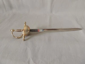 Vintage Toledo bronze letter opener Spain steel sword - Picture 1 of 14