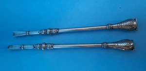 Vintage Alpaca Eberle Silver Matta Straws / Diffusers / ORNATE Design / Set of 2 - Picture 1 of 9