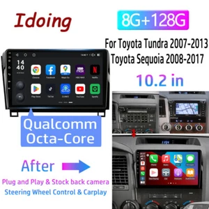 For Toyota Tundra 2007-13 Sequoia 08-19 10.1'' Carplay Car Stereo Radio GPS WIFI - Picture 1 of 17