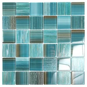 Swimming Pool Tile Glass 2x2 Seven Seas Shower Spa Wall Backsplash Coral Green - Picture 1 of 7